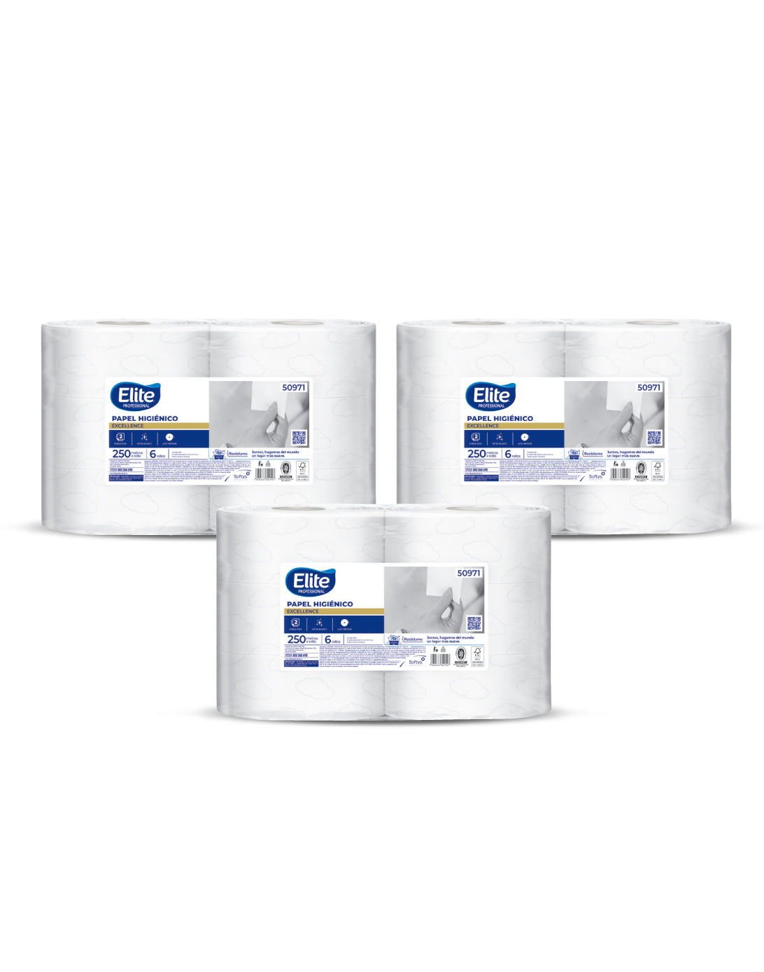 Elite Papel Higiénico Jumbo Doble Hoja 250m 3 x 6 rollos - Puntolimpieza
